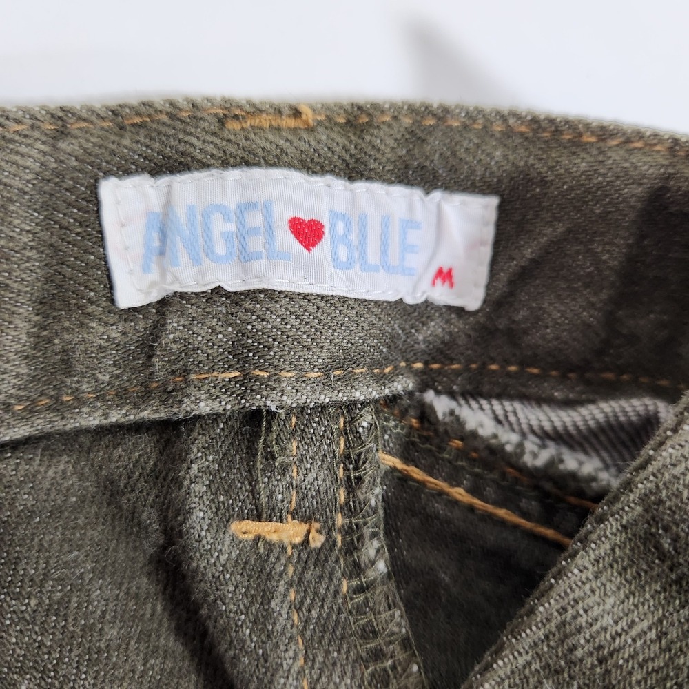 Rare Angel Blue Y2K Patchwork Denim‎ Maxi Skirt Raw Hem Japanese Harajuku 24 XS - Picture 3 of 16